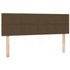 Image de vidaXL Tête de lit à LED Marron Foncé 144x5x78/88 cm Tissu