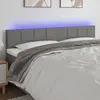 Image de vidaXL Tête de lit à LED Gris foncé 200x5x78/88 cm Tissu