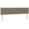 Image de vidaXL Tête de Lit à LED Meuble de Chambre à Coucher Accessoire de Lit Double Tête de Cadre de Lit Intérieur Taupe 200x5x78/88 cm Tissu