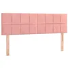 Image de vidaXL Hoofdbord LED 144x5x78/88 cm fluweel roze