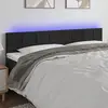 Image de vidaXL Tête de lit à LED Noir 160x5x78/88 cm Velours