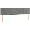Image de vidaXL Tête de Lit à LED Meuble de Chambre à Coucher Accessoire de Lit Double Tête de Cadre de Lit Intérieur Gris Clair 200x5x78/88 cm Velours