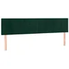 Image de vidaXL Tête de Lit à LED Meuble de Chambre à Coucher Accessoire de Lit Double Tête de Cadre de Lit Intérieur Vert Foncé 200x5x78/88 cm Velours