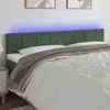 Image de vidaXL Tête de lit à LED Vert foncé 200x5x78/88 cm Velours