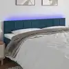 Image de vidaXL Tête de lit à LED Bleu foncé 200x5x78/88 cm Velours