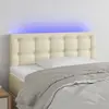 Image de vidaXL Tête de lit à LED Crème 100x5x78/88 cm Similicuir