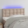 Image de vidaXL Tête de lit à LED Cappuccino 100x5x78/88 cm Similicuir