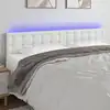 Image de vidaXL Tête de lit à LED Blanc 180x5x78/88 cm Similicuir