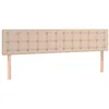 Image de vidaXL Tête de Lit à LED Meuble de Chambre à Coucher Accessoire de Lit Double Tête de Cadre de Lit Intérieur Cappuccino 200x5x78/88 cm Similicuir