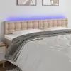 Image de vidaXL Tête de lit à LED Cappuccino 200x5x78/88 cm Similicuir