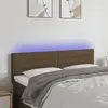 Image de vidaXL Tête de lit à LED Marron Foncé 144x5x78/88 cm Tissu