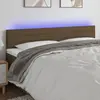 Image de vidaXL Tête de lit à LED Marron Foncé 160x5x78/88 cm Tissu