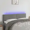 Image de vidaXL Tête de lit à LED Gris clair 144x5x78/88 cm Velours