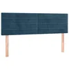 Image de vidaXL Tête de lit à LED Bleu foncé 144x5x78/88 cm Velours