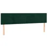 Image de vidaXL Tête de Lit à LED Meuble de Chambre à Coucher Accessoire de Lit Double Tête de Cadre de Lit Intérieur Vert Foncé 200x5x78/88 cm Velours