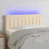 Image de vidaXL Tête de lit à LED Crème 80x5x78/88 cm Tissu