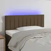 Image de vidaXL Tête de lit à LED Marron Foncé 90x5x78/88 cm Tissu