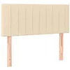 Image de vidaXL Tête de Lit à LED Meuble de Chambre à Coucher Accessoire de Lit Simple Tête de Cadre de Lit Intérieur Crème 90x5x78/88 cm Tissu