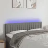 Image de vidaXL Tête de lit à LED Gris foncé 144x5x78/88 cm Tissu