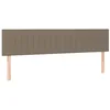 Image de vidaXL Tête de Lit à LED Meuble de Chambre à Coucher Accessoire de Lit Double Tête de Cadre de Lit Intérieur Taupe 180x5x78/88 cm Tissu