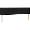 Image de vidaXL Tête de Lit à LED Meuble de Chambre à Coucher Accessoire de Lit Double Tête de Cadre de Lit Intérieur Noir 200x5x78/88 cm Tissu