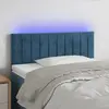 Image de vidaXL Tête de lit à LED Bleu foncé 90x5x78/88 cm Velours