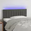 Image de vidaXL Tête de lit à LED Gris foncé 100x5x78/88 cm Velours