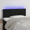 Image de vidaXL Tête de lit à LED Noir 100x5x78/88 cm Velours