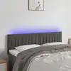 Image de vidaXL Tête de lit à LED Gris foncé 144x5x78/88 cm Velours