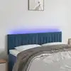 Image de vidaXL Tête de lit à LED Bleu foncé 144x5x78/88 cm Velours