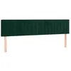 Image de vidaXL Tête de Lit à LED Meuble de Chambre à Coucher Accessoire de Lit Double Tête de Cadre de Lit Intérieur Vert Foncé 180x5x78/88 cm Velours
