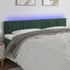 Image de vidaXL Tête de lit à LED Vert foncé 180x5x78/88 cm Velours