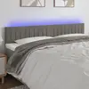 Image de vidaXL Tête de lit à LED Gris clair 200x5x78/88 cm Velours