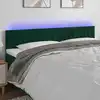 Image de vidaXL Tête de lit à LED Vert foncé 200x5x78/88 cm Velours