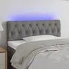 Image de vidaXL Tête de lit à LED Gris foncé 100x7x78/88 cm Tissu