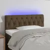 Image de vidaXL Tête de lit à LED Marron foncé 100x7x78/88 cm Tissu