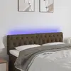 Image de vidaXL Tête de lit à LED Marron foncé 160x7x78/88 cm Tissu
