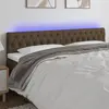 Image de vidaXL Tête de lit à LED Marron foncé 180x7x78/88 cm Tissu