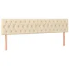 Image de vidaXL Tête de Lit à LED Meuble de Chambre à Coucher Accessoire de Lit Double Tête de Cadre de Lit Intérieur Crème 180x7x78/88 cm Tissu