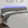 Image de vidaXL Tête de lit à LED Gris foncé 200x7x78/88 cm Tissu