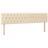 Image de vidaXL Tête de Lit à LED Meuble de Chambre à Coucher Accessoire de Lit Double Tête de Cadre de Lit Intérieur Crème 200x7x78/88 cm Tissu