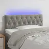 Image de vidaXL Tête de lit à LED Gris clair 90x7x78/88 cm Velours