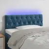 Image de vidaXL Tête de lit à LED Bleu foncé 90x7x78/88 cm Velours