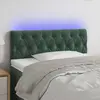Image de vidaXL Tête de lit à LED Vert foncé 100x7x78/88 cm Velours