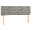 Image de vidaXL Tête de lit à LED Gris clair 144x7x78/88 cm Velours