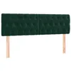 Image de vidaXL Tête de Lit à LED Meuble de Chambre à Coucher Accessoire de Lit Double Tête de Cadre de Lit Intérieur Vert Foncé 144x7x78/88 cm Velours