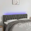 Image de vidaXL Tête de lit à LED Gris foncé 160x7x78/88 cm Velours