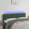 Image de vidaXL Tête de lit à LED Vert foncé 160x7x78/88 cm Velours