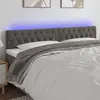 Image de vidaXL Tête de lit à LED Gris foncé 180x7x78/88 cm Velours