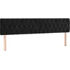 Image de vidaXL Tête de Lit à LED Meuble de Chambre à Coucher Accessoire de Lit Double Tête de Cadre de Lit Intérieur Noir 180x7x78/88 cm Velours